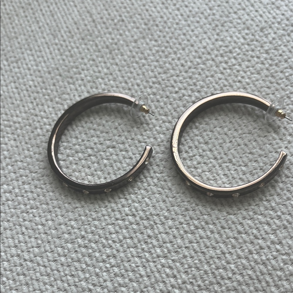 Givenchy bronze Crystal-Studded Hoop Earrings - Picture 2 of 5